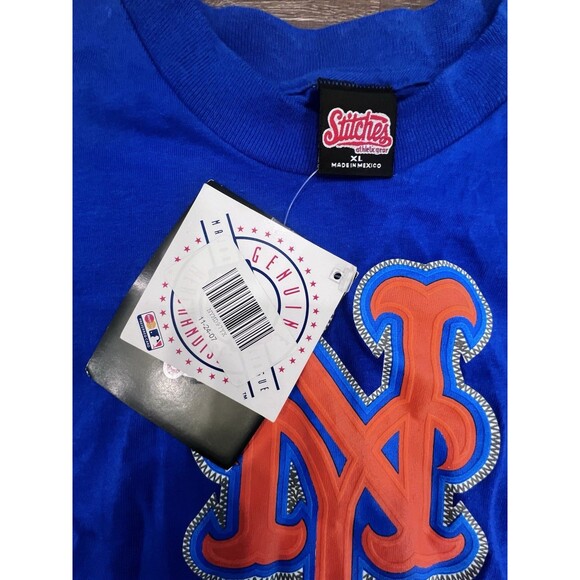 New York Mets MLB Vintage 2007 Stitches Athletic Gear Blue T-Shirt Size XL - Picture 3 of 9